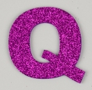 Glitterbuchstabe Q lila