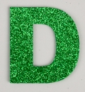 Glitterbuchstabe D grün