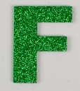 Glitterbuchstabe F grün