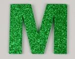 Glitterbuchstabe Maxi M grün