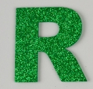 Glitterbuchstabe R grün