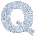 Glitterbuchstabe Q silber