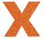 Glitterbuchstabe Maxi X mandarine