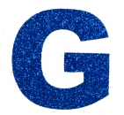 Glitterbuchstabe Maxi G blau