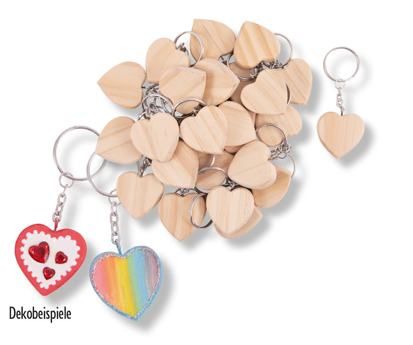 Schlüsselanhänger Herz, 24 Stück