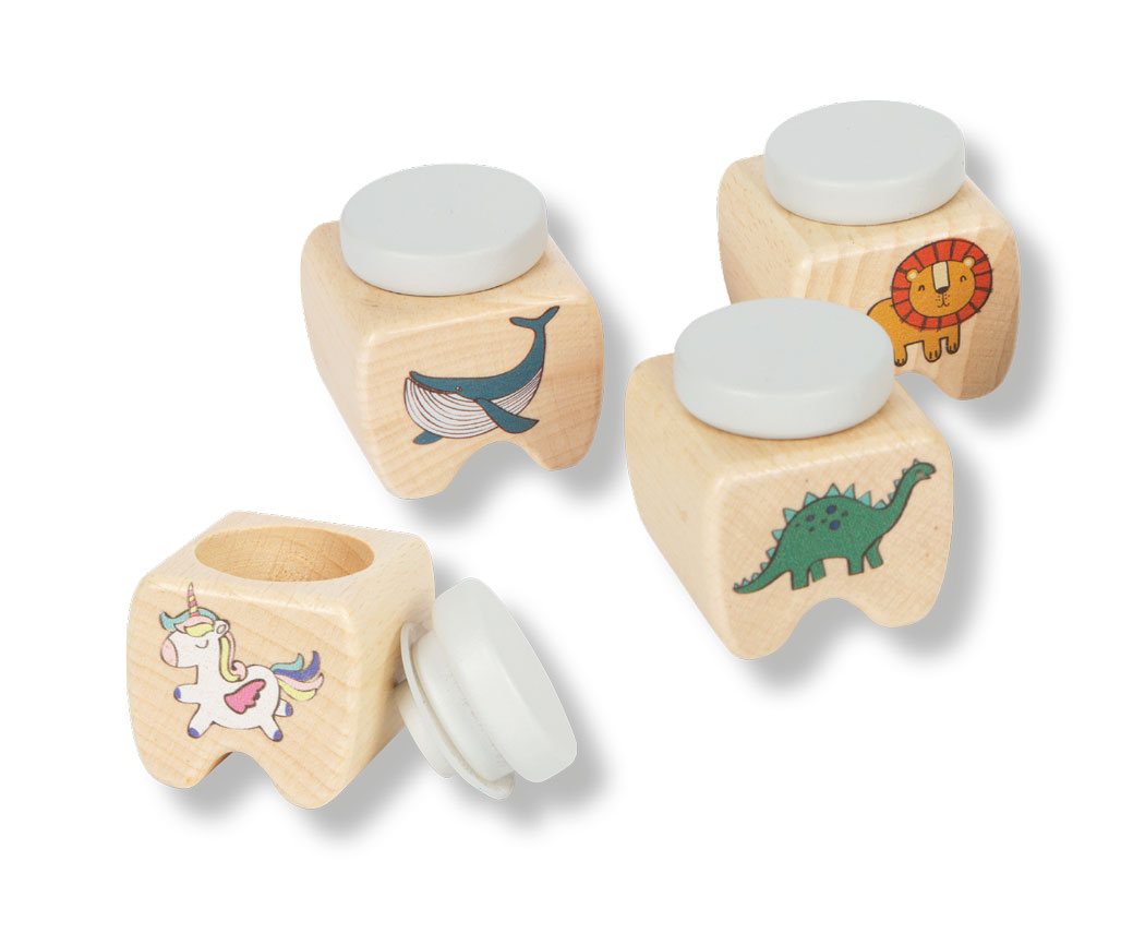 Milchzahndose Tiere, 4 Stück sortiert