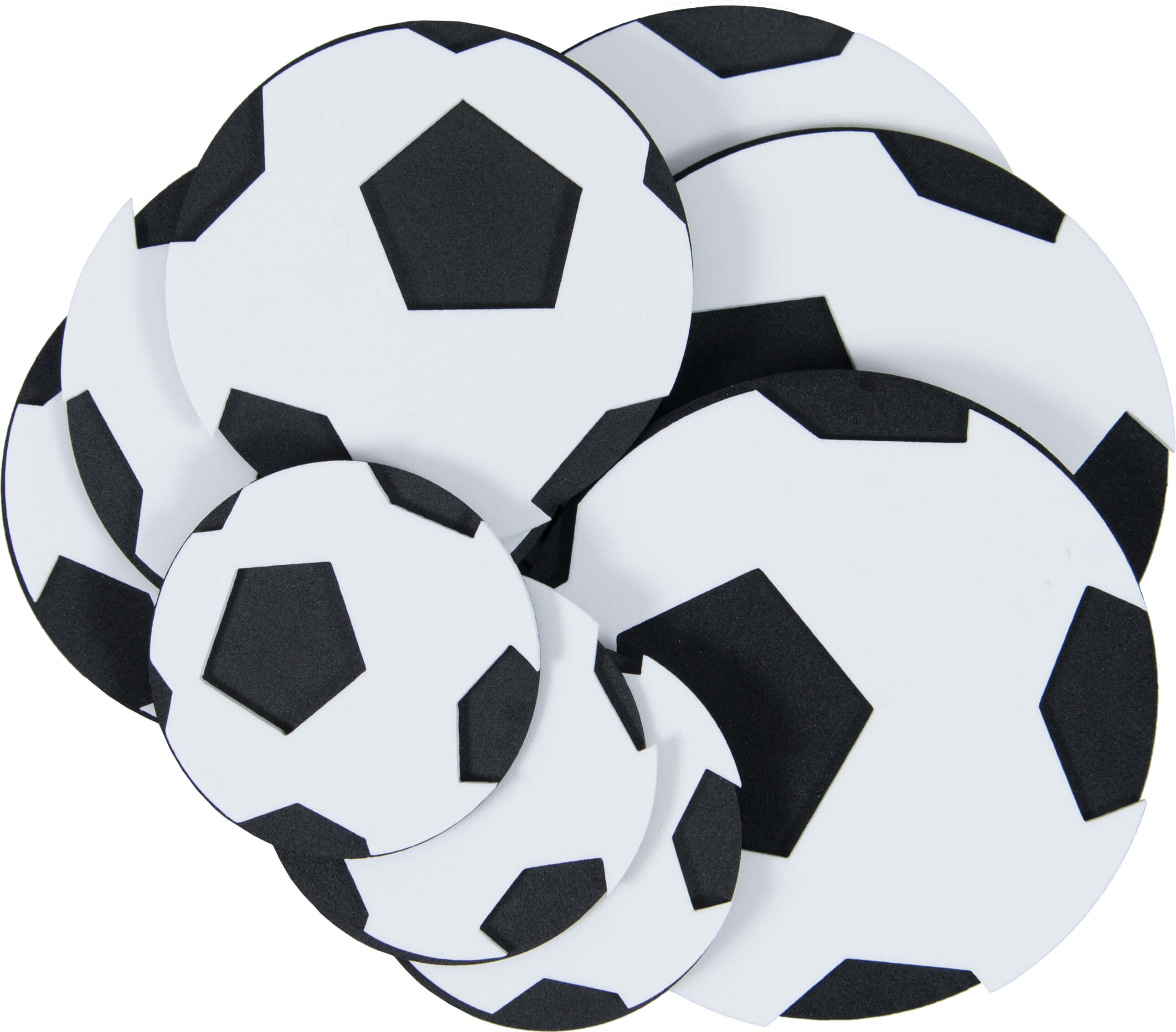 Fußbälle schwarz/weiß 18-teilig sortiert