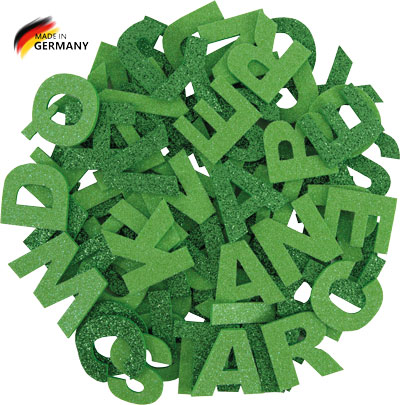 Glitter Buchstabenmix zartgrün & blattgrün