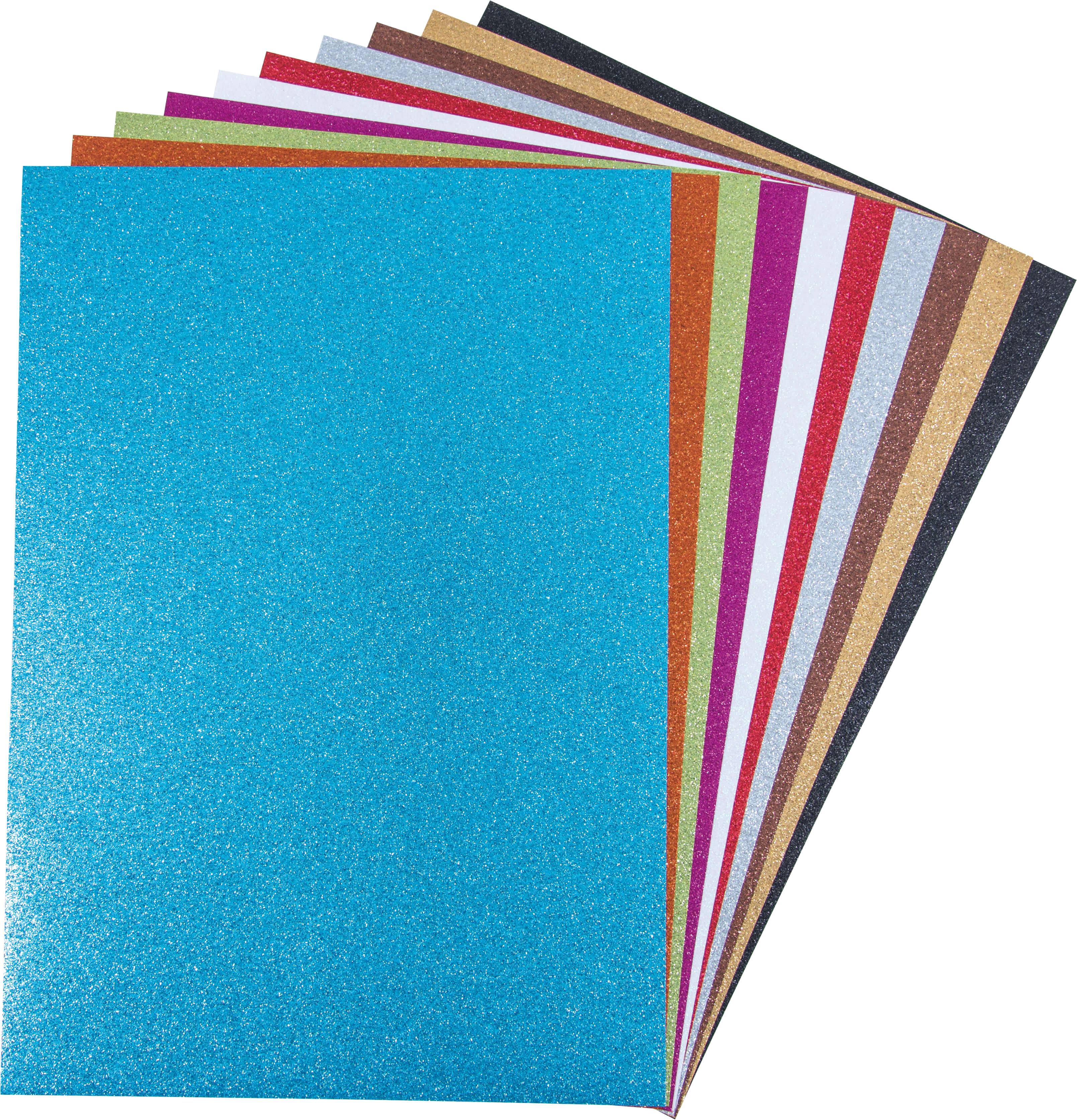 Glitterpapiersortiment 10 Bogen sortiert