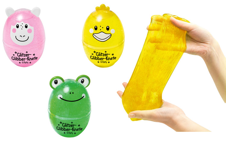 Figuren Glitzerknete, 82 g, sortiert, 8 cm