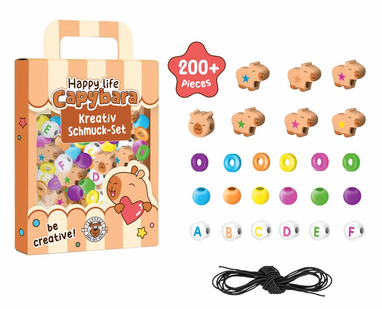 Perlenset, 200-teilig, Ø 5 - 6 mm