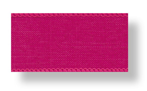 Drahtband Leinenstruktur 40 mm pink