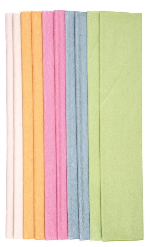 Aqua Krepppapier irisierend, 10 Stück in 5 Farben