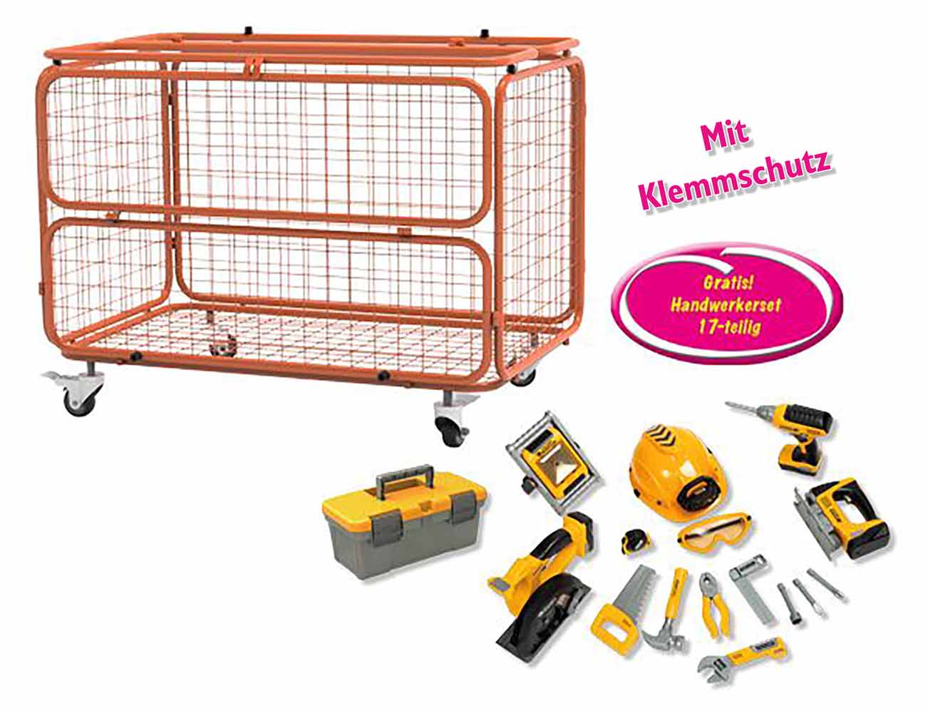 Transportwagen orange 112 x 71 x 83 cm
