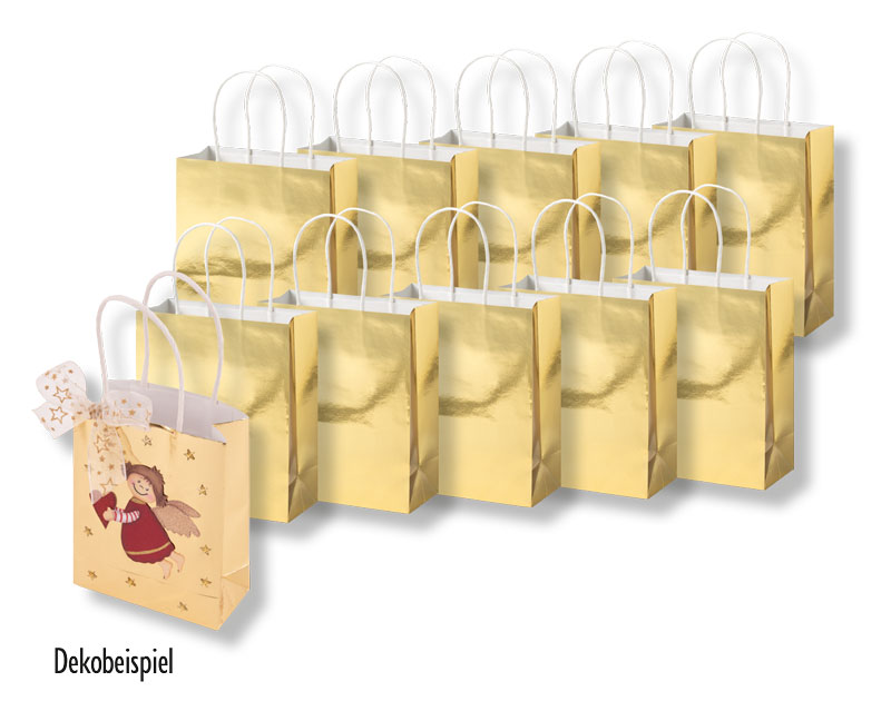 Papiertaschen gold glänzend, 20 Stück