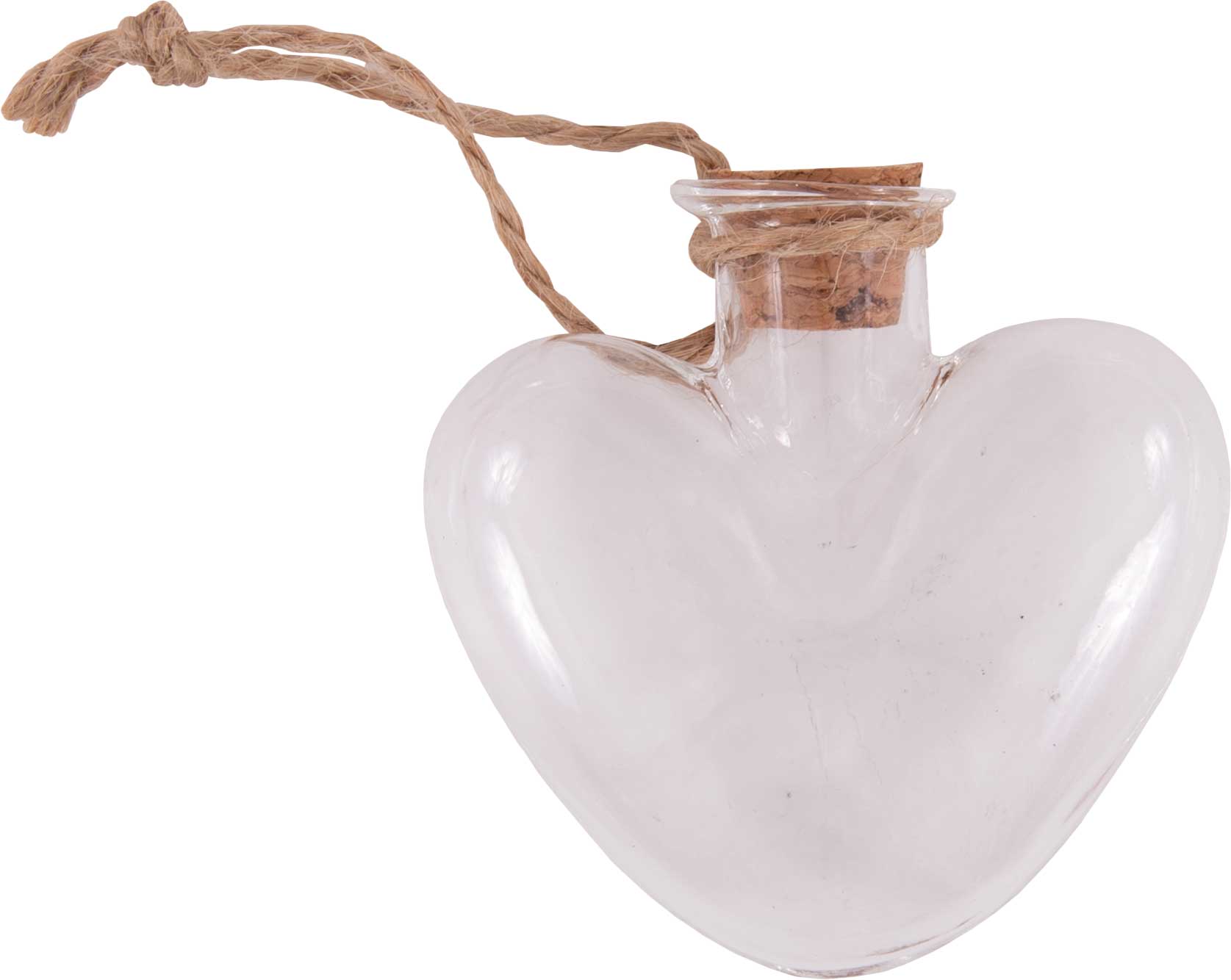 Dekoglas Herz mit Korken 12 Stück