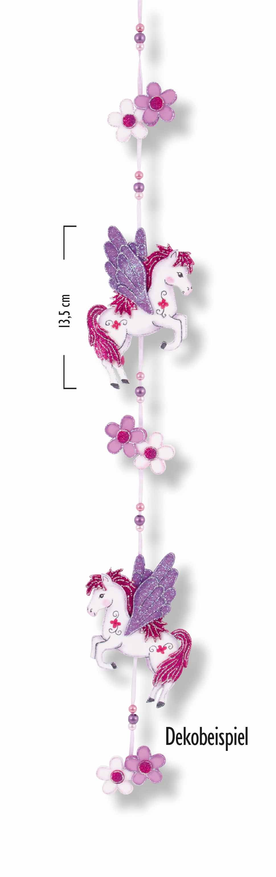 Moosgummisortiment Pegasus pink, mit Blumen