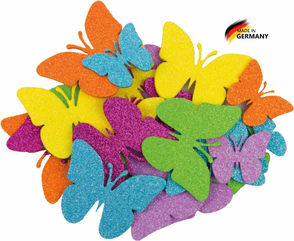 Glitterschmetterlinge 24 Stück sortiert