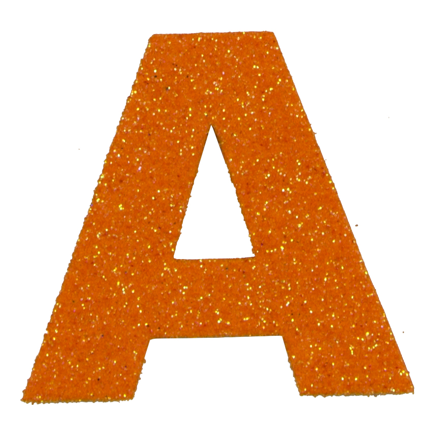 Glitterbuchstabe Maxi A mandarine