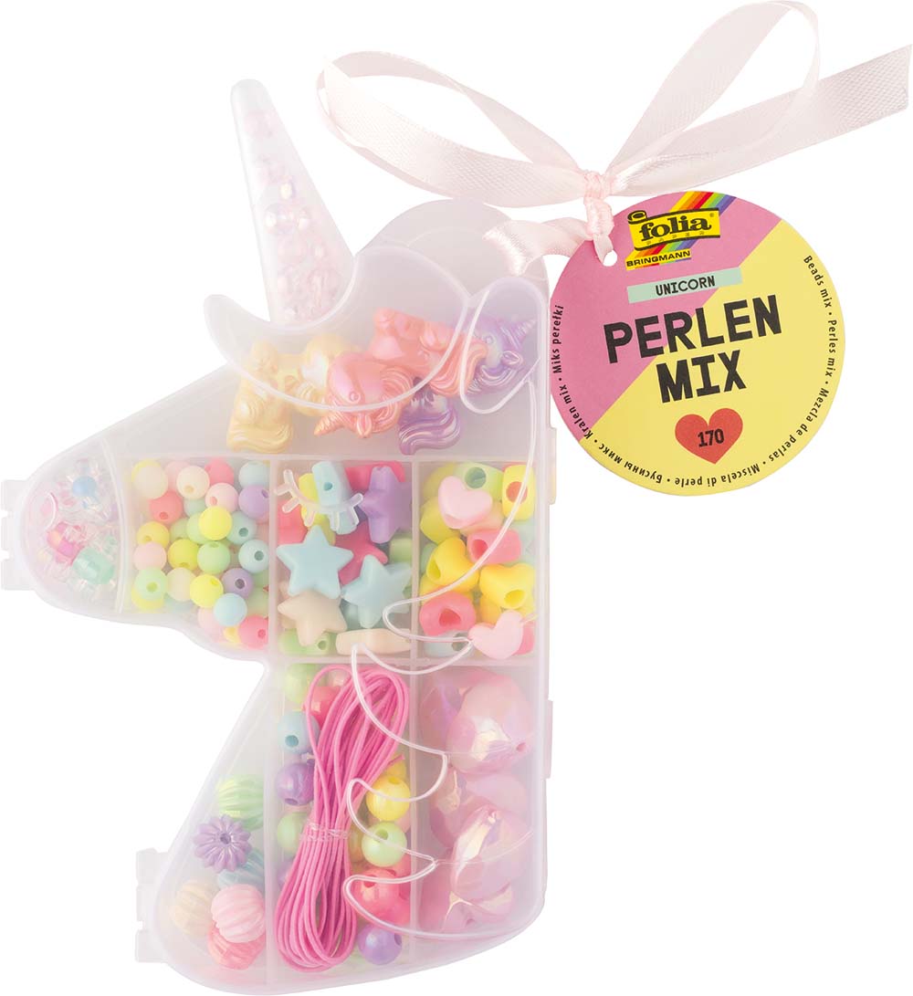 Perlenset Einhorn 170-teilg sortiert