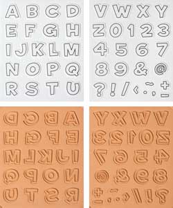 Moosgummi Stempelset Alphabet & Zahlen Kontur