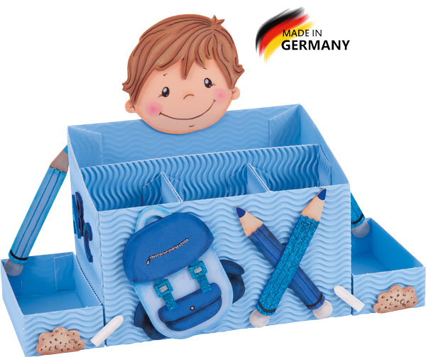 Schreibtischbox Bastelset Schuljunge
