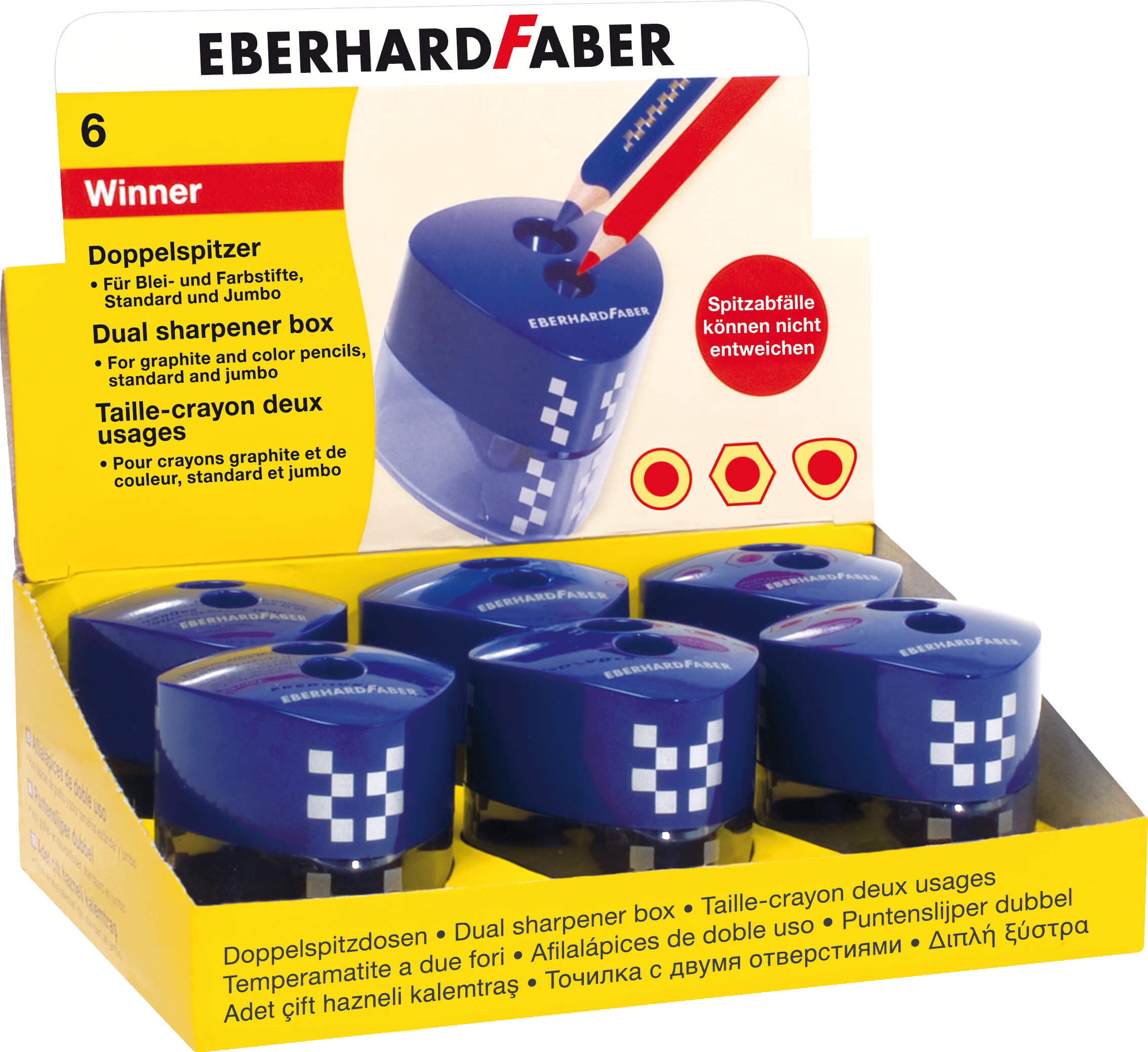 Winner Doppelspitzerdose blau einzeln