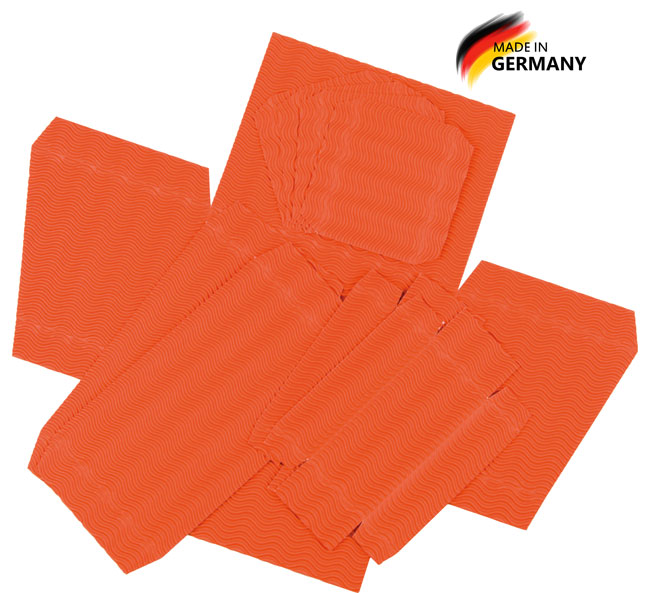 Schreibtischbox orange aus 3D Wellpappe