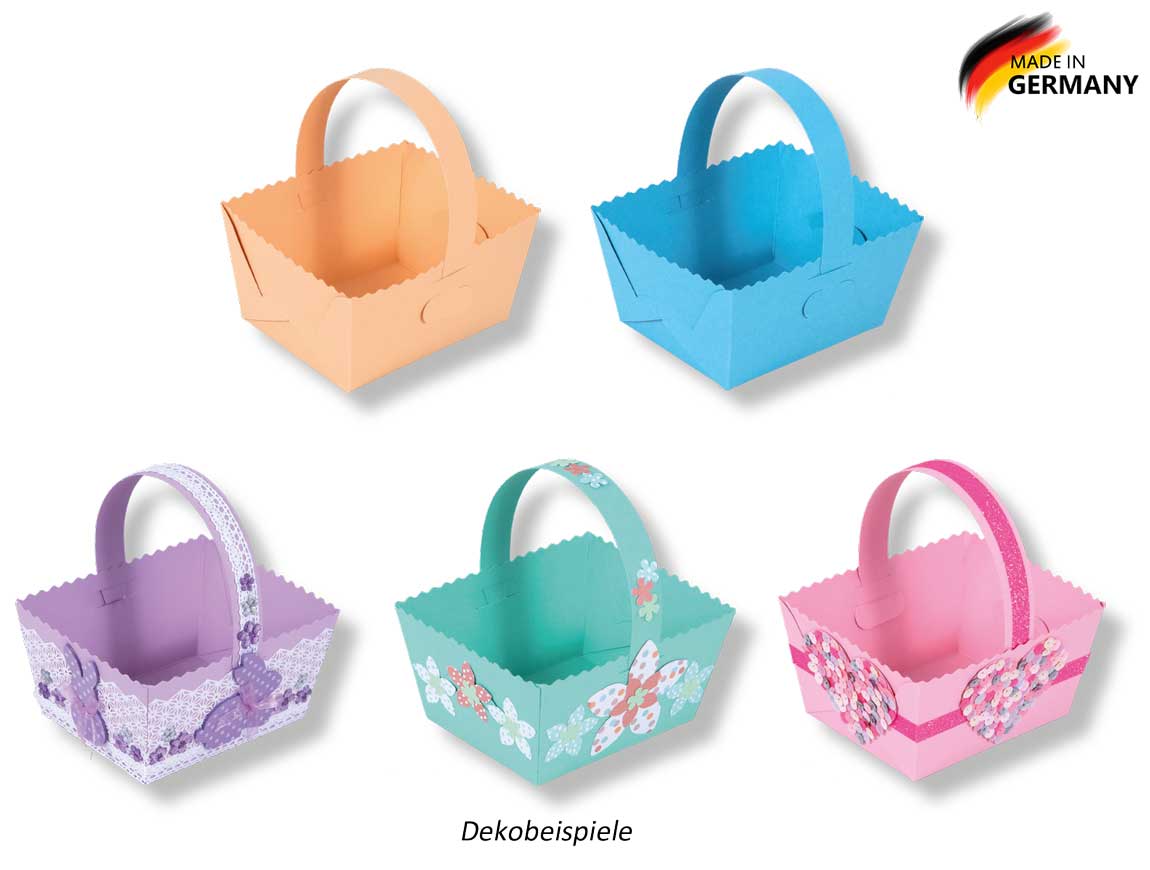 Geschenkkörbchen pastell mit Henkel, 10 Stück