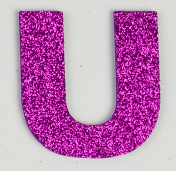 Glitterbuchstabe Maxi U lila