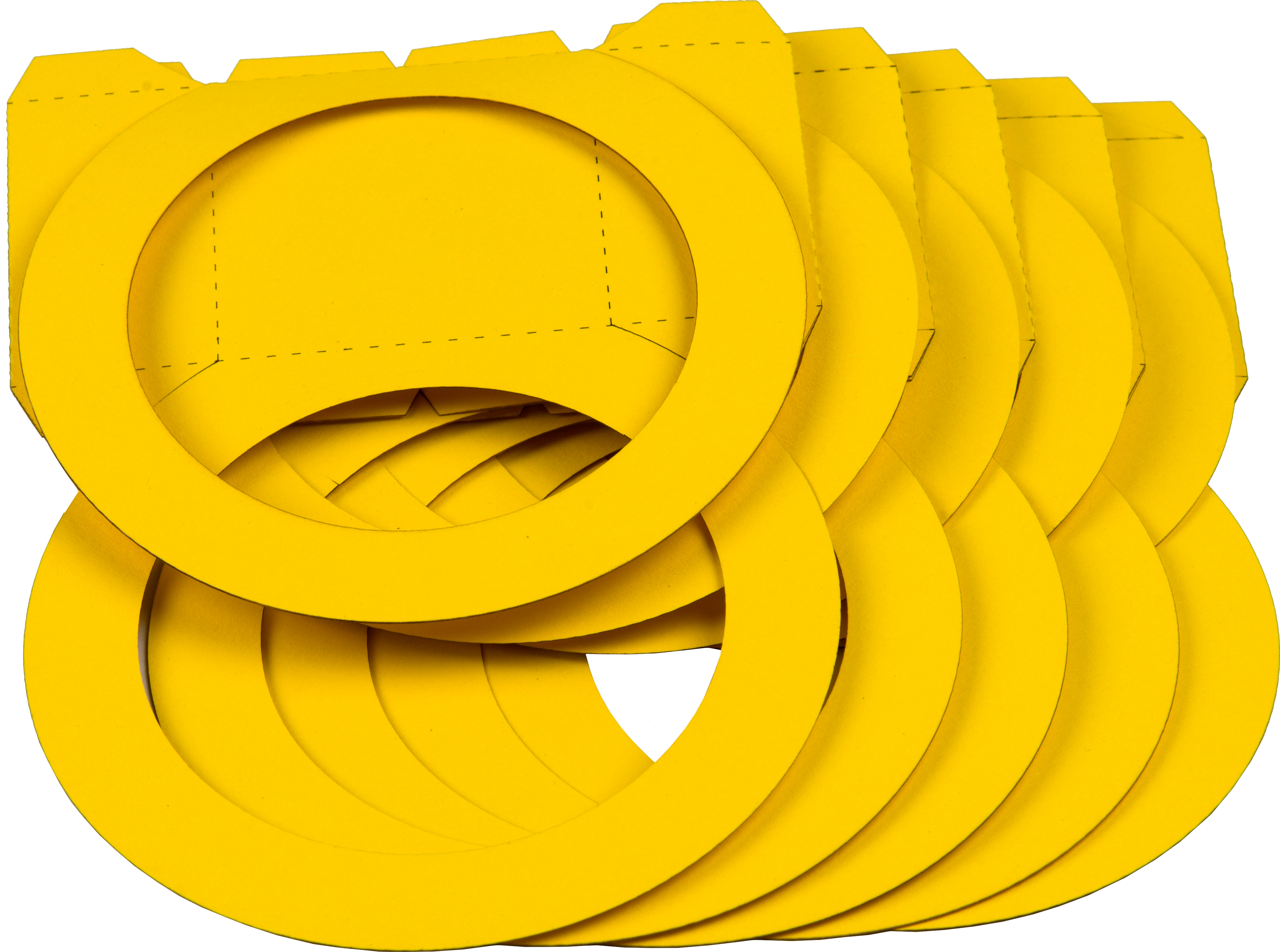 Laternenrohling rund mittel bananengelb, 5 Stück