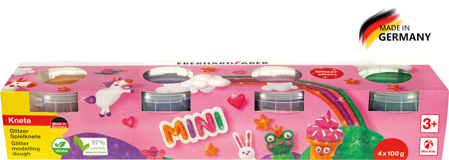 Spielknete Kids Glitzerfarben, 4 x 140 g