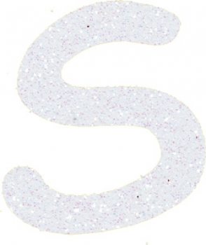 Glitterbuchstabe S weiß