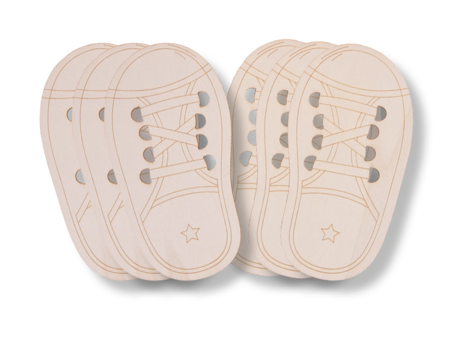 Fädelschuh 3 Paar aus Holz