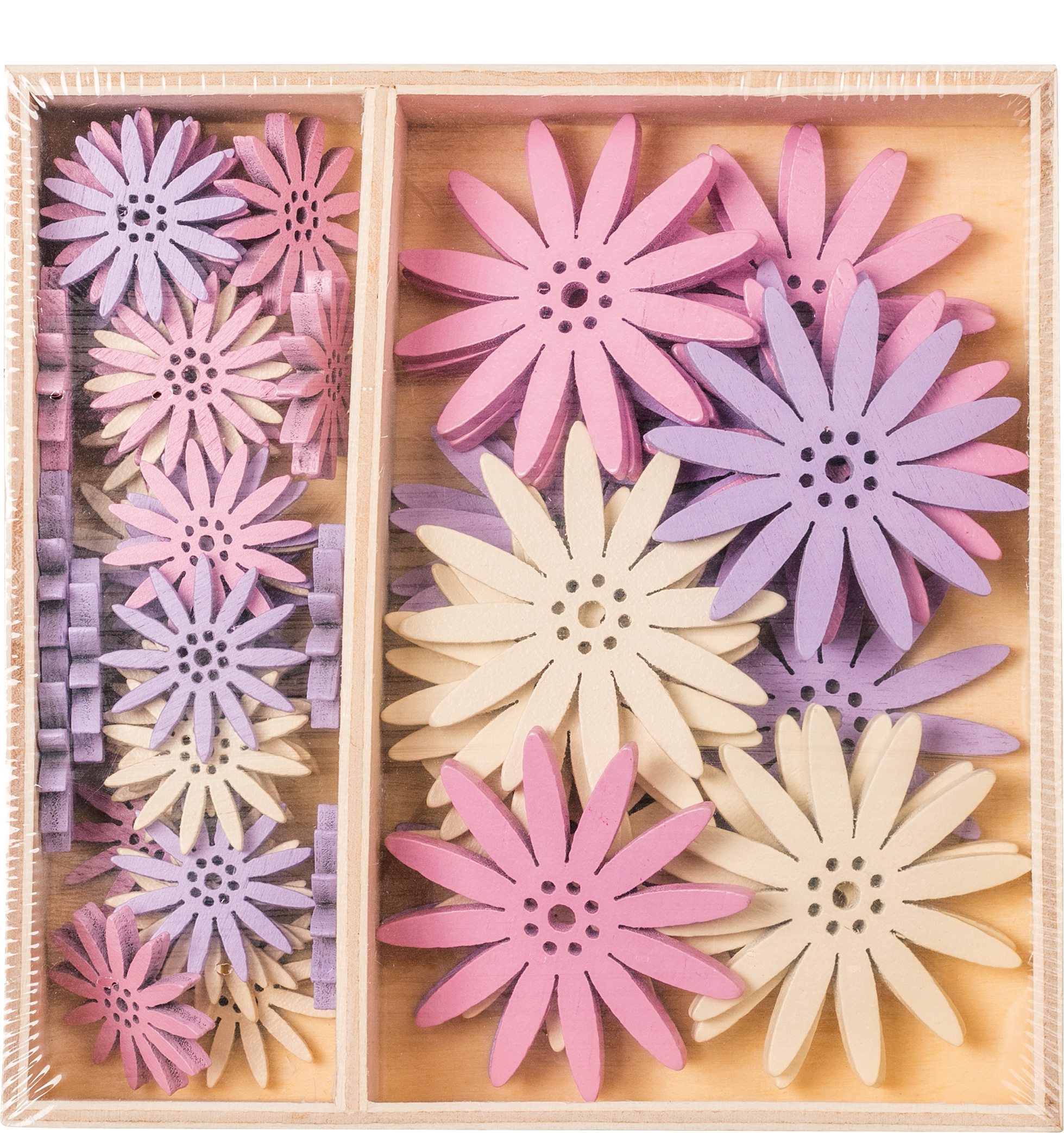 Holzstreu Margeriten 54 Stück sortiert SALE