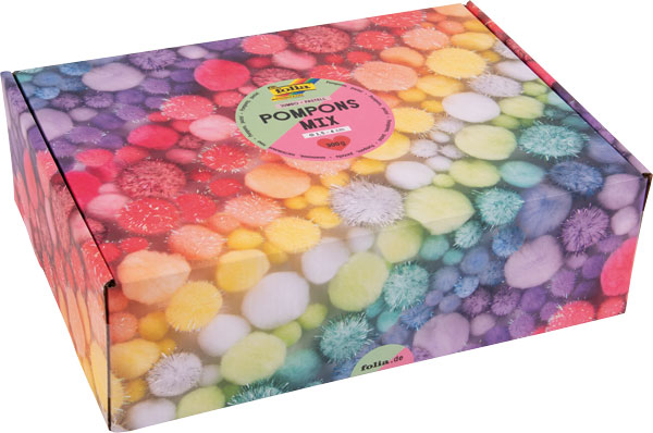 Pomponset Jumbo pastell/glitzer