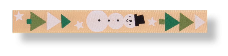 Satinband Schneemann 10 mm creme