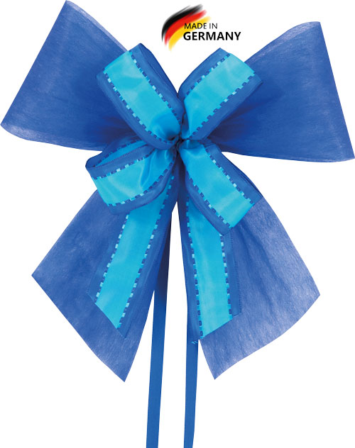 Schultütenschleife blau mit Streifen