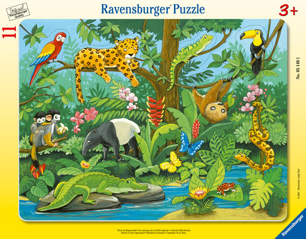 Rahmenpuzzle Tiere im Regenwald