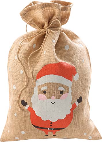 Jutesäckchen natur mit Nikolaus