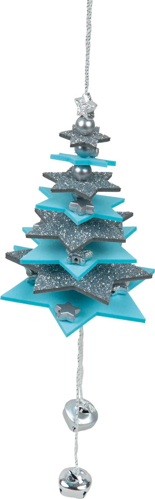 Glittersternenset silber, 8-teilig, aus Moosgummi
