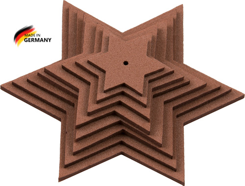 Sternenset hellbraun, 8-teilig, aus Moosgummi