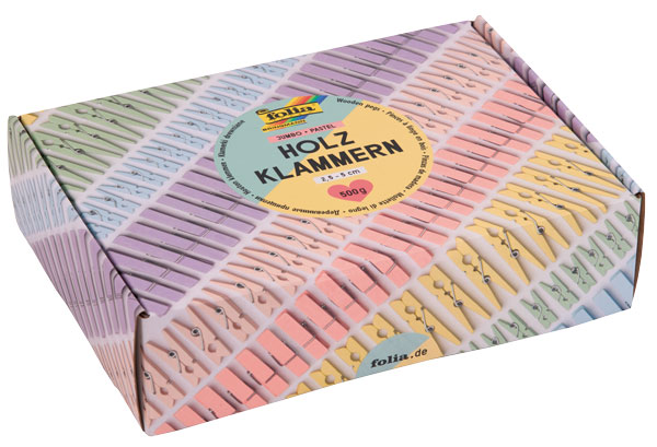 Holzklammernset Jumbo pastell, 400 Stück