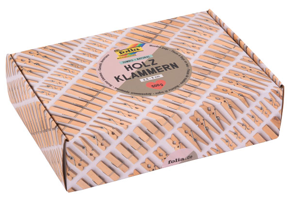 Holzklammernset Jumbo natur