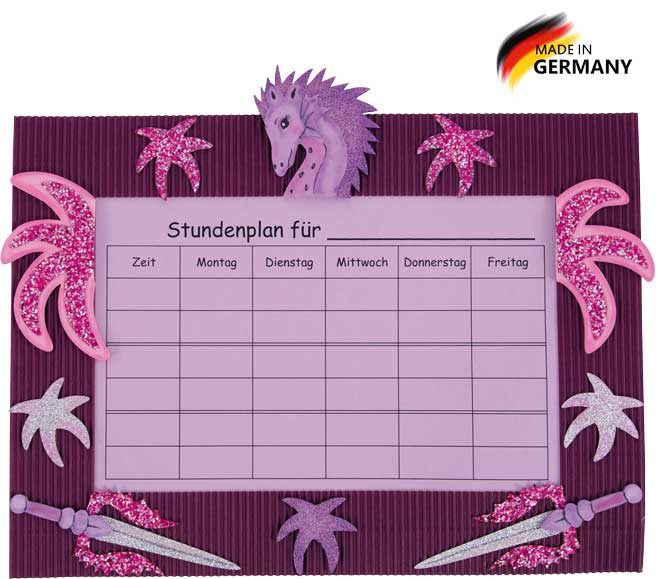Stundenplan Bastelset Drache lila