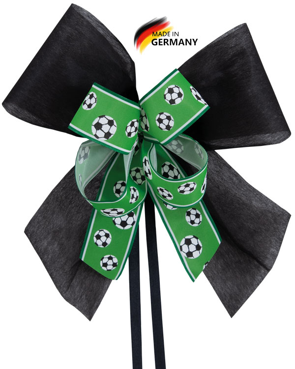 Schultütenschleife Fußball schwarz/grün