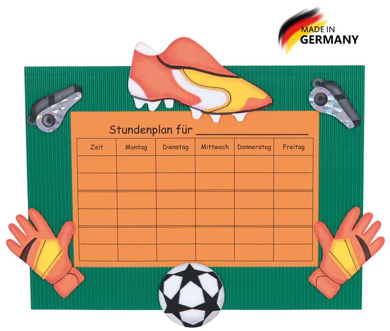 Stundenplan Bastelset Fußballtraum