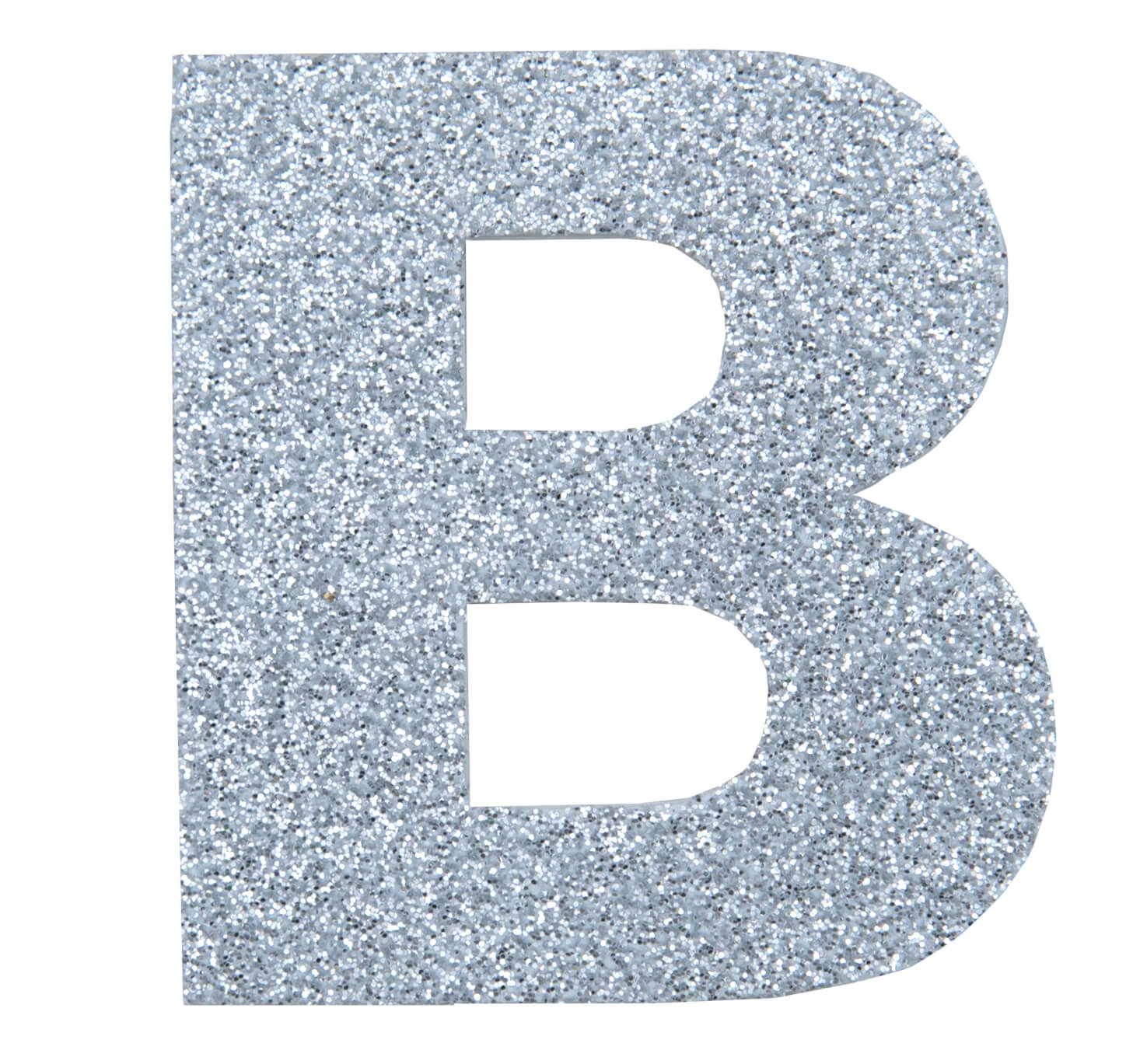 Glitterbuchstabe Maxi B silber