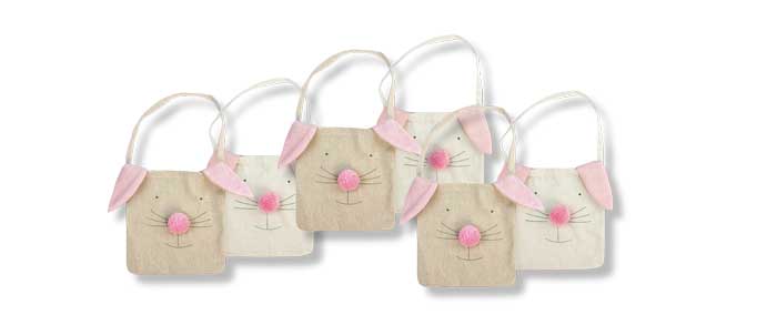 Hasentasche klein, 6 Stück sortiert