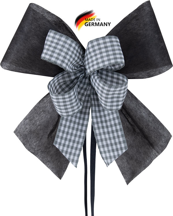 Schultütenschleife schwarz grau kariert